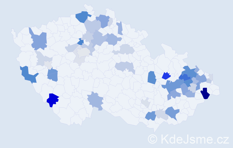 Příjmení: 'Hiklová', počet výskytů 141 v celé ČR