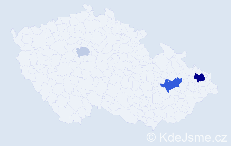 Příjmení: 'Carić', počet výskytů 5 v celé ČR