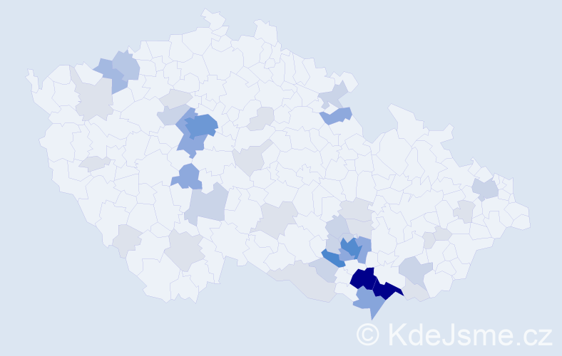 Příjmení: 'Prátová', počet výskytů 152 v celé ČR