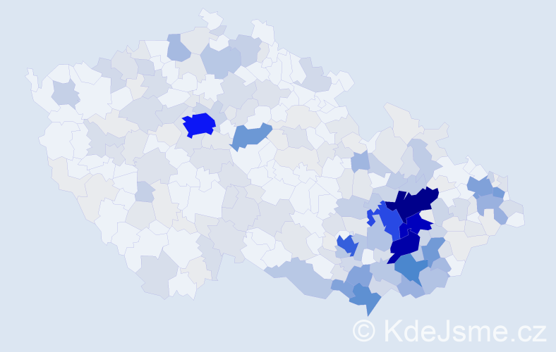 Příjmení: 'Hrabal', počet výskytů 1026 v celé ČR