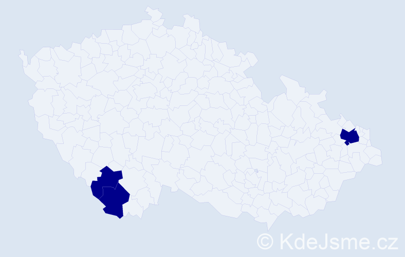 Příjmení: 'Pirtyák', počet výskytů 6 v celé ČR