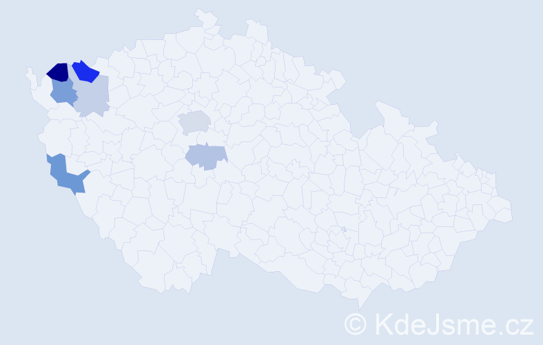 Příjmení: 'Tusjaková', počet výskytů 17 v celé ČR