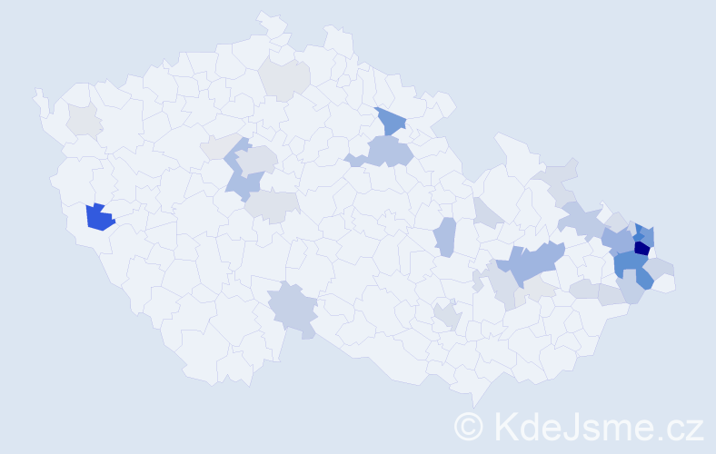 Příjmení: 'Chrobok', počet výskytů 165 v celé ČR