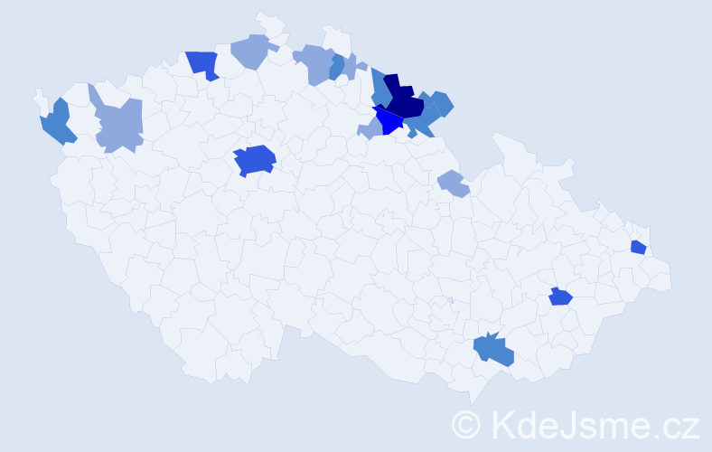 Příjmení: 'Klennerová', počet výskytů 39 v celé ČR