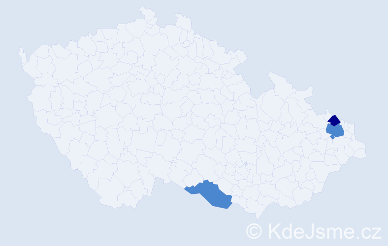Příjmení: 'Timlová', počet výskytů 5 v celé ČR