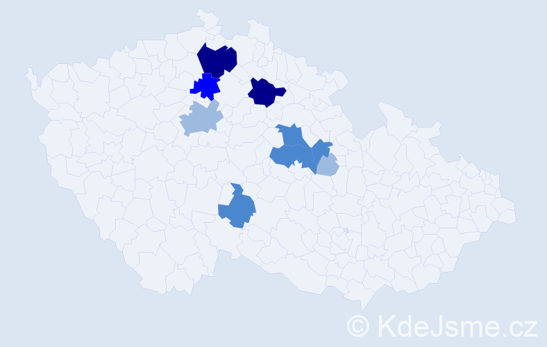 Příjmení: 'Blajdová', počet výskytů 22 v celé ČR