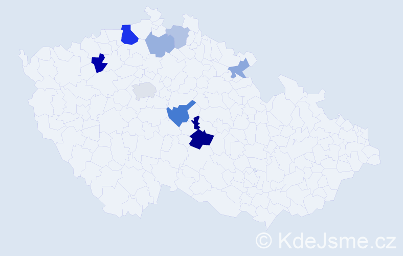 Příjmení: 'Baušteinová', počet výskytů 18 v celé ČR