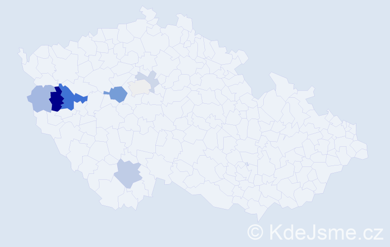 Příjmení: 'Čampula', počet výskytů 16 v celé ČR