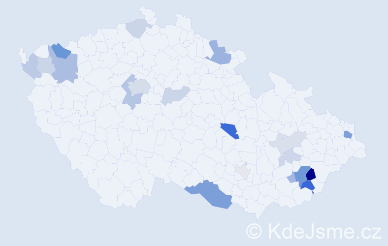Příjmení: 'Ivanovská', počet výskytů 43 v celé ČR