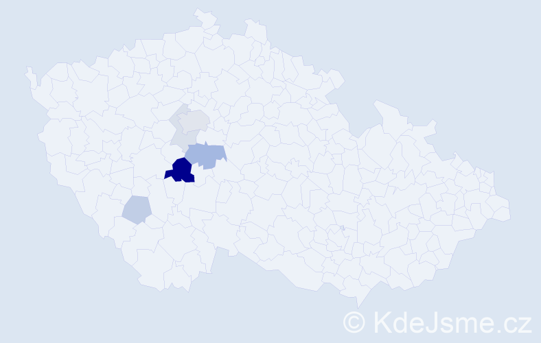 Příjmení: 'Chyle', počet výskytů 14 v celé ČR