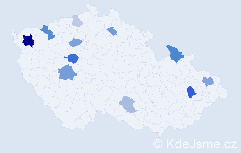 Příjmení: 'Bedeč', počet výskytů 27 v celé ČR