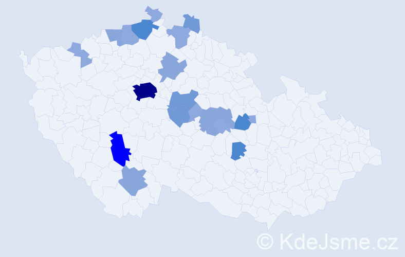 Příjmení: 'Klinkáčková', počet výskytů 54 v celé ČR