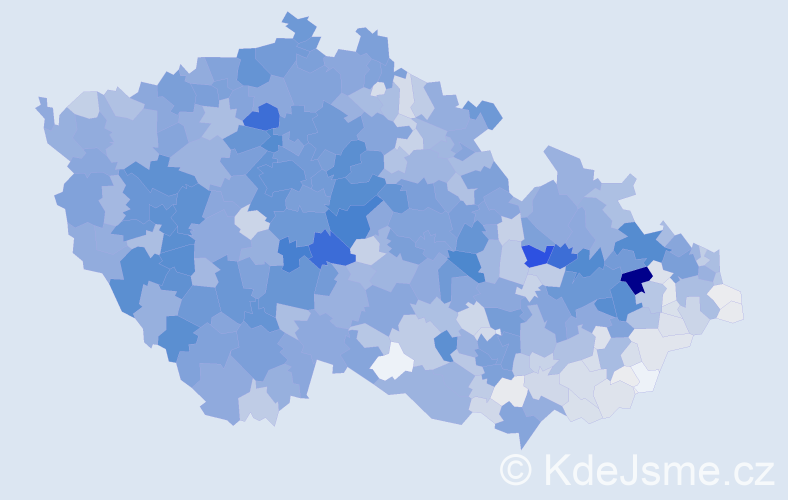 Příjmení: 'Král', počet výskytů 9942 v celé ČR