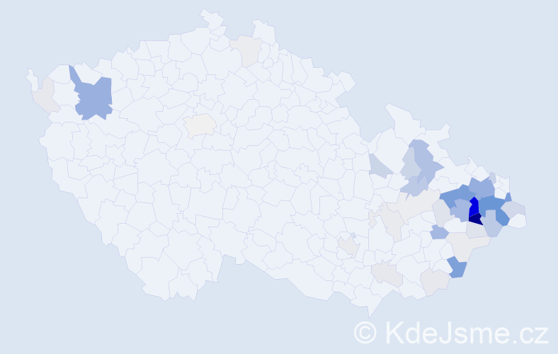 Příjmení: 'Harabišová', počet výskytů 168 v celé ČR