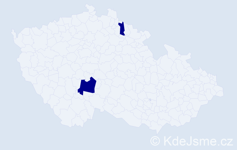 Příjmení: '"De Lange"', počet výskytů 2 v celé ČR