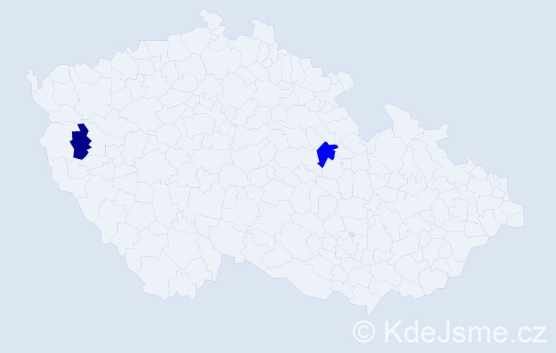 Příjmení: 'Vojs', počet výskytů 3 v celé ČR