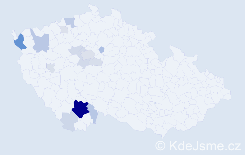 Příjmení: 'Kadoun', počet výskytů 71 v celé ČR