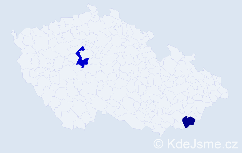 Příjmení: 'Kubaloš', počet výskytů 5 v celé ČR
