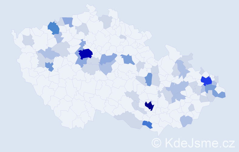 Příjmení: 'Stopka', počet výskytů 133 v celé ČR