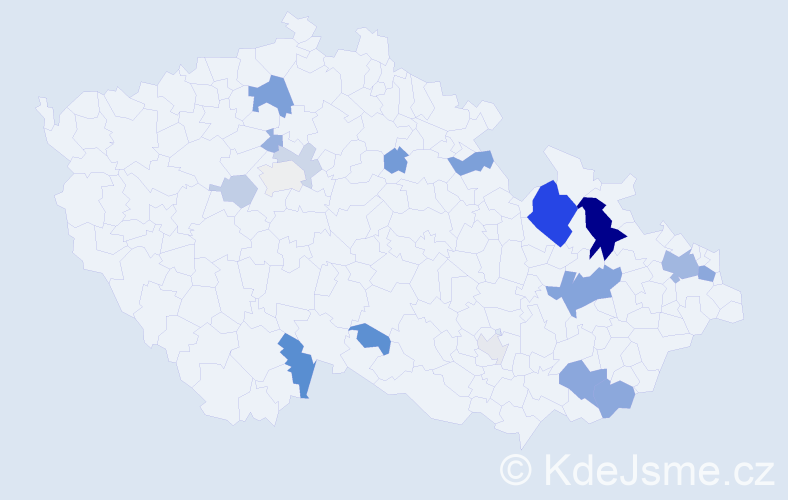 Příjmení: 'Barčík', počet výskytů 47 v celé ČR