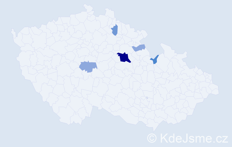 Příjmení: 'Vidrmová', počet výskytů 13 v celé ČR