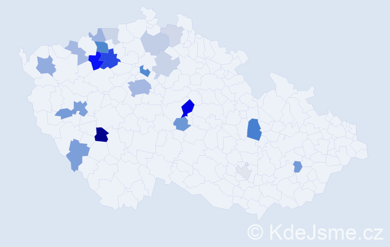 Příjmení: 'Choltová', počet výskytů 54 v celé ČR