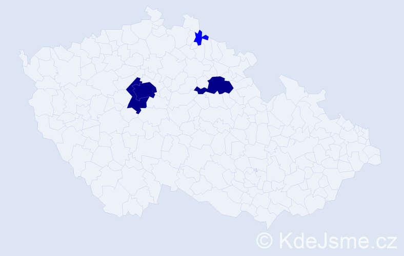 Příjmení: 'Pradlerová', počet výskytů 7 v celé ČR