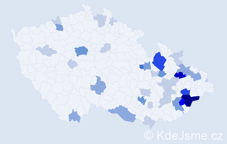 Příjmení: 'Barbořák', počet výskytů 98 v celé ČR