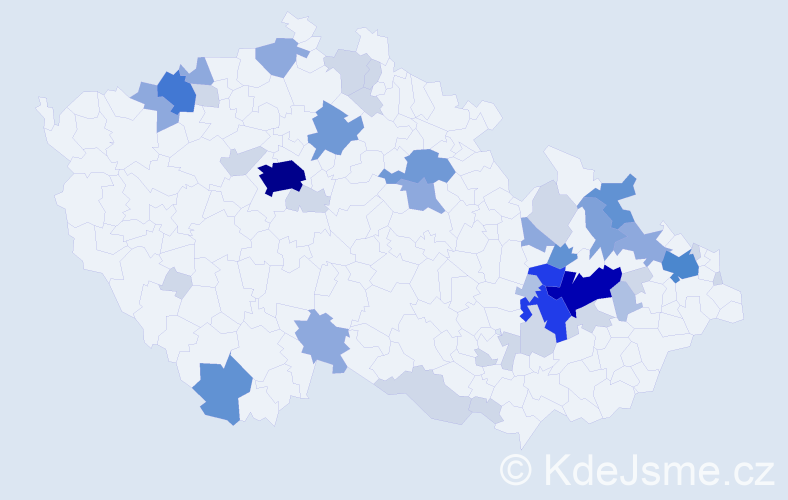 Příjmení: 'Pečová', počet výskytů 137 v celé ČR