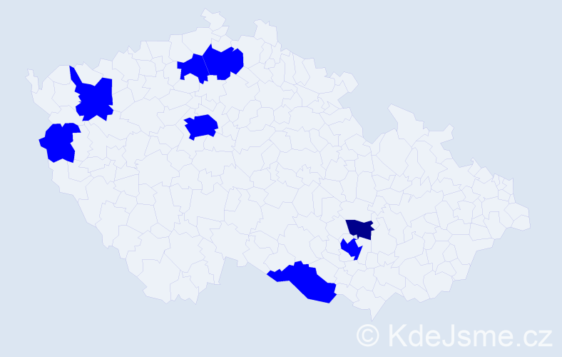 Příjmení: 'Bat-Ochir', počet výskytů 9 v celé ČR