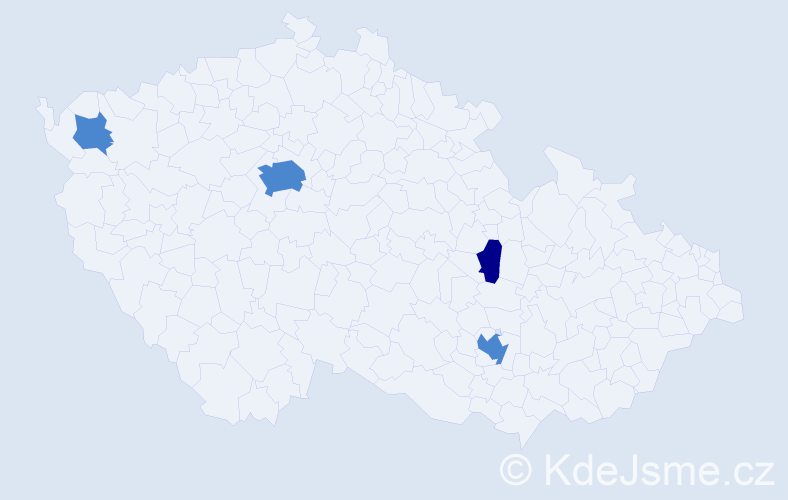 Příjmení: 'Kerum', počet výskytů 6 v celé ČR