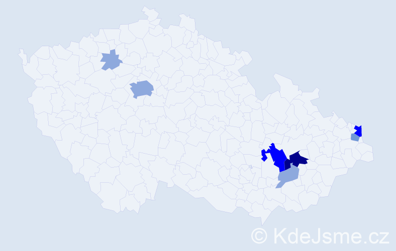 Příjmení: 'Sivec', počet výskytů 19 v celé ČR