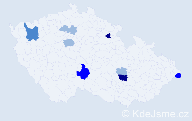 Příjmení: 'Kudri', počet výskytů 20 v celé ČR