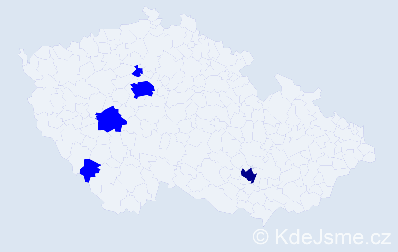 Příjmení: 'Kheml', počet výskytů 6 v celé ČR