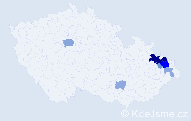 Příjmení: 'Ochvatová', počet výskytů 33 v celé ČR