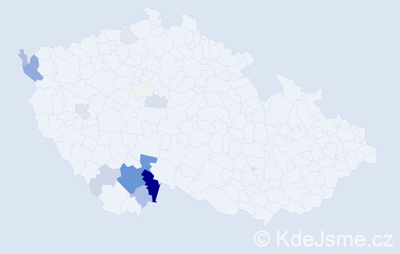 Příjmení: 'Tlačil', počet výskytů 41 v celé ČR