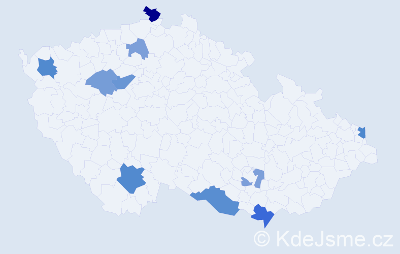 Příjmení: 'Žifčáková', počet výskytů 18 v celé ČR