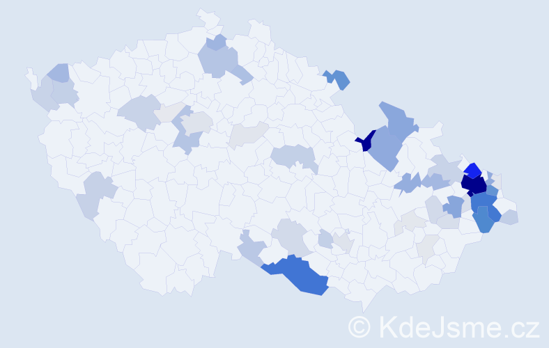 Příjmení: 'Choleva', počet výskytů 248 v celé ČR