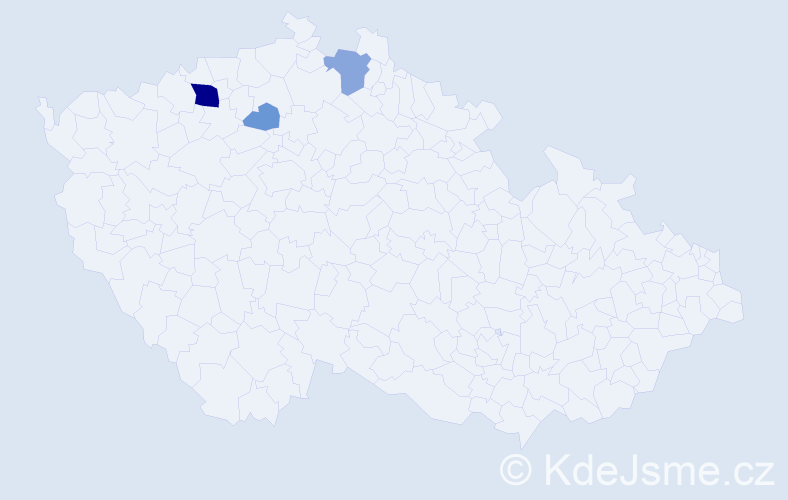Příjmení: 'Kuzebouchová', počet výskytů 9 v celé ČR