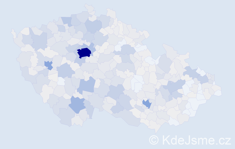 Příjmení: 'Benda', počet výskytů 3294 v celé ČR