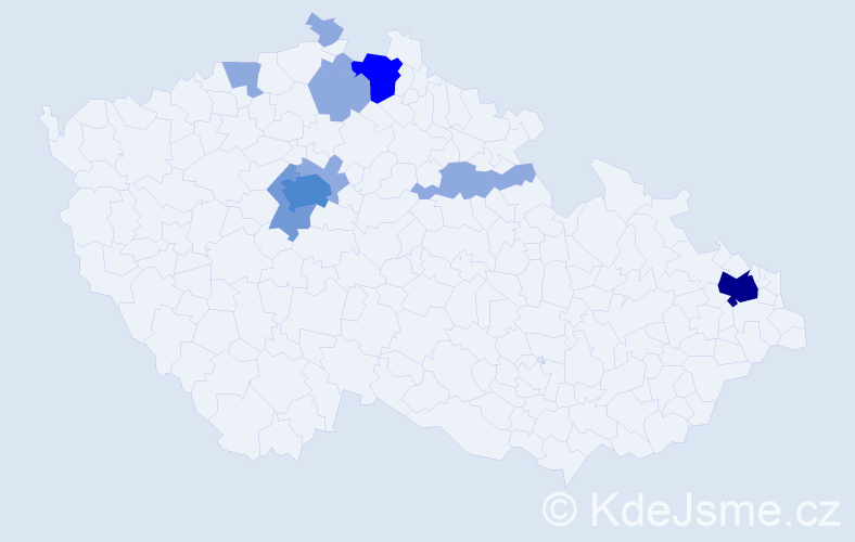 Příjmení: 'Kolencová', počet výskytů 22 v celé ČR