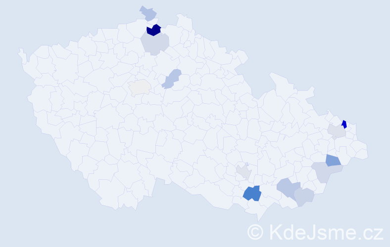 Příjmení: 'Ryl', počet výskytů 30 v celé ČR