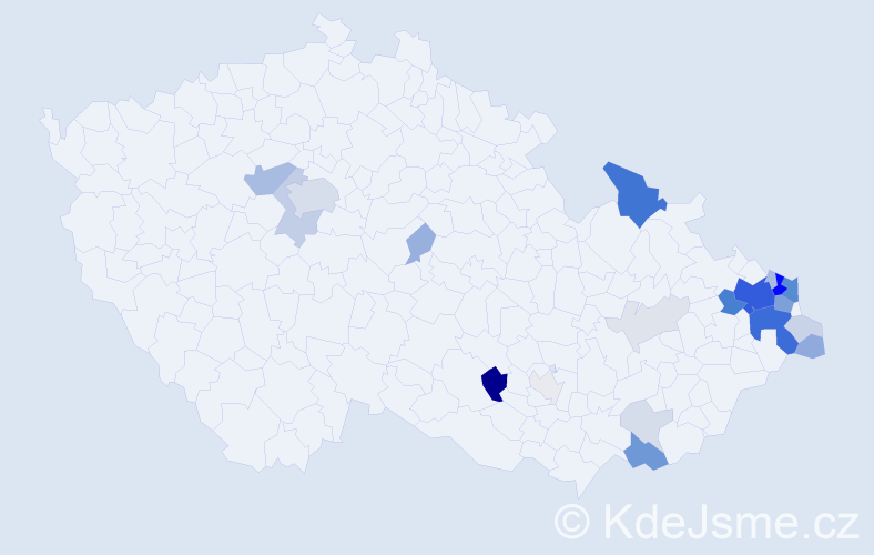Příjmení: 'Boturová', počet výskytů 92 v celé ČR