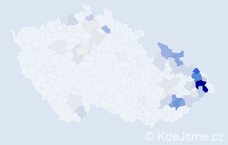 Příjmení: 'Řeha', počet výskytů 286 v celé ČR