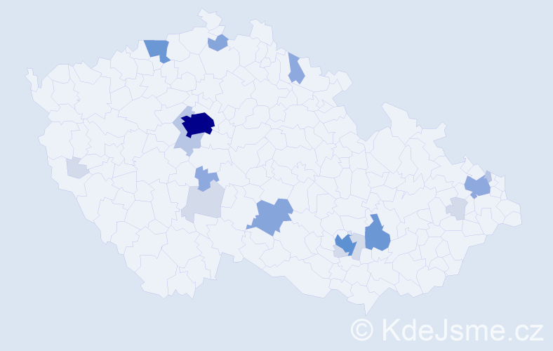 Příjmení: 'Oppelt', počet výskytů 61 v celé ČR