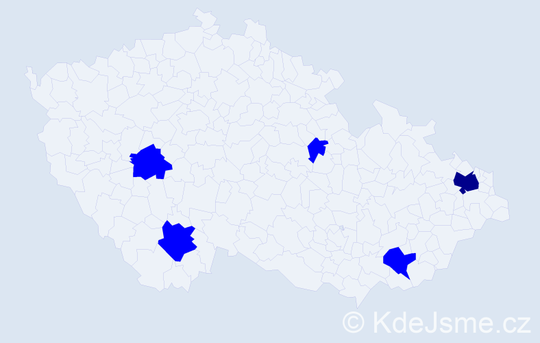 Příjmení: 'Czopová', počet výskytů 6 v celé ČR