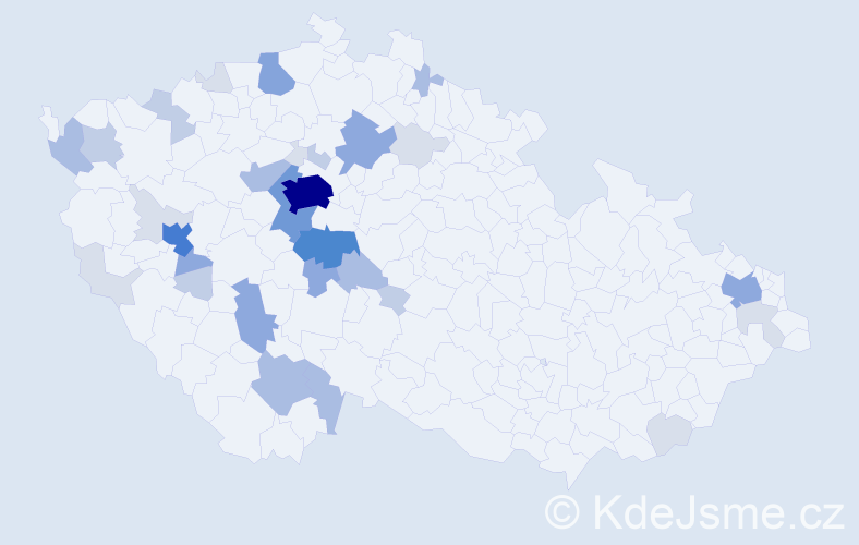Příjmení: 'Ciglerová', počet výskytů 109 v celé ČR
