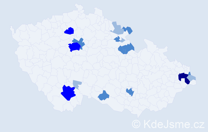 Příjmení: 'Alina', počet výskytů 33 v celé ČR