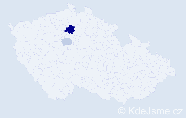 Příjmení: 'Kaleda', počet výskytů 5 v celé ČR