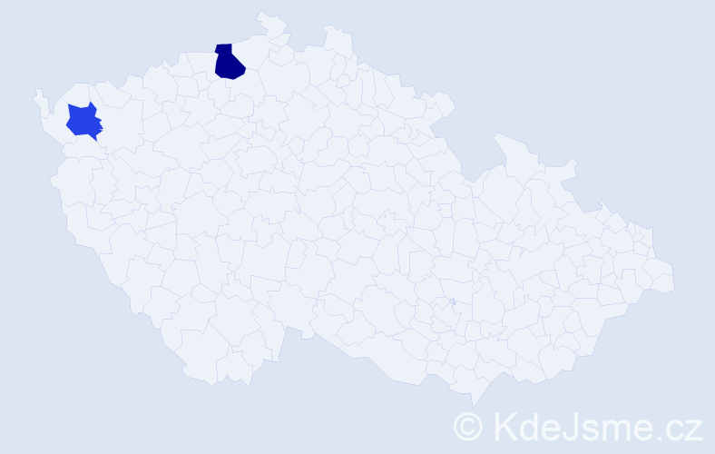 Příjmení: 'Hencz', počet výskytů 3 v celé ČR